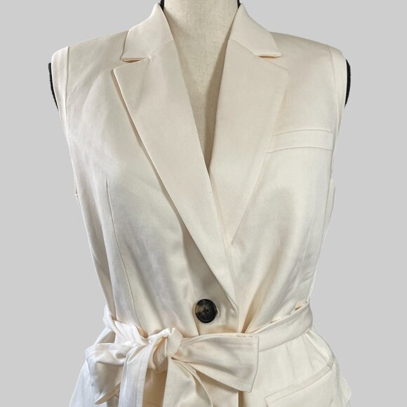 NEW Everlane The Sleeveless Blazer in Buttersmooth Womens 0 Canvas Vest - Picture 7 of 14